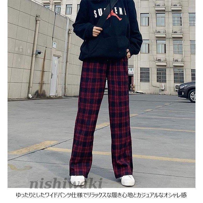 ロングパンツ レディース ワイドパンツ チェック柄 ゆったり カジュアルパンツ 女性 チェック柄パンツ レトロ ウエストゴム 長ズボン 春秋 Dm Nx717 西脇通販 通販 Yahoo ショッピング