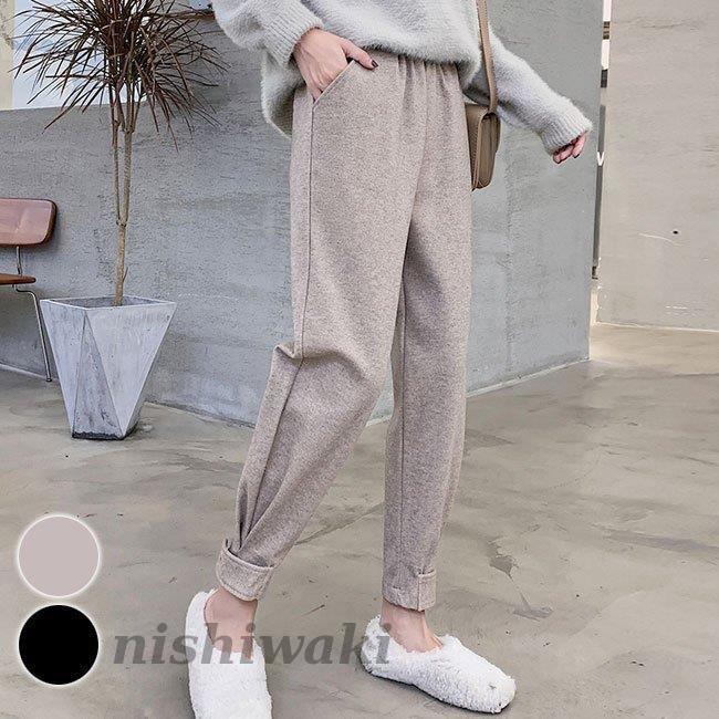 サルエルパンツ レディース 冬パンツ 厚手 テーパードパンツ 体型カバー パンツ 冬 ロングパンツ ウエストゴム 通勤 着痩せ 9分丈パンツ Dm Nx9 西脇通販 通販 Yahoo ショッピング