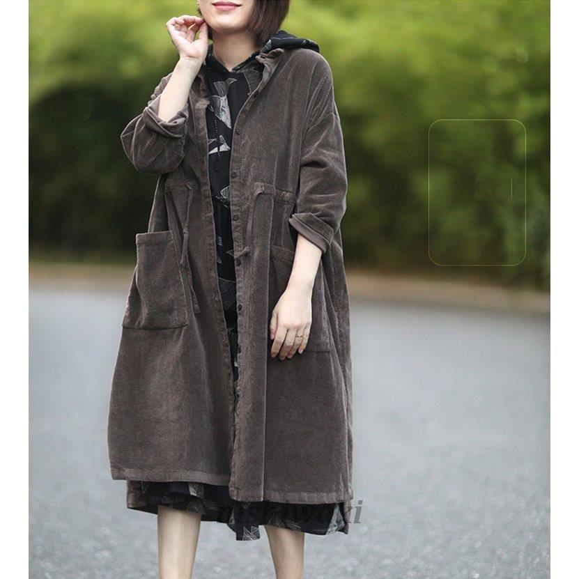 トレンチコート レディース コート ジャケット トレンチ 秋 春 ロング コーデュロイ アウター ヴィンテージ 安い ゆったり 無地 着痩 大きいサイズ Kagu 0119csyp128 西脇通販 通販 Yahoo ショッピング