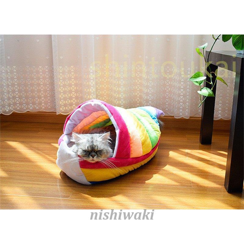 2021新春福袋】 猫小屋 猫ハウス 安全感 隠れ家 トンネル型 クッション