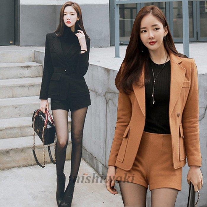 パンツスーツ ショート丈レディーススーツ ショートパンツ スーツ セットアップ セレモニースーツ ビジネススーツ 上下セット 洗える 無地 長袖通勤 スーツ 最大91 オフ セットアップ