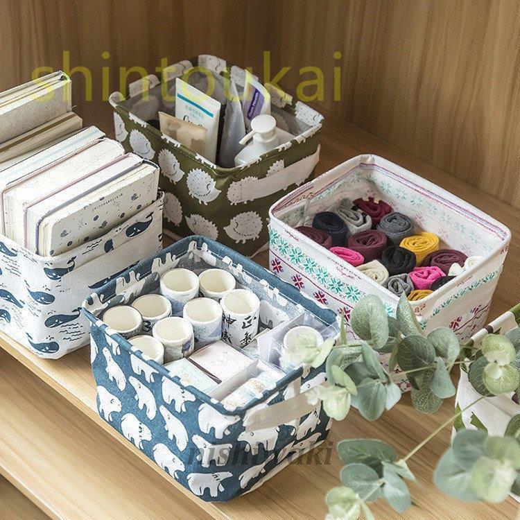 収納ボックス 化粧品収納ケース 小物入れ 収納かご 可愛い 北欧風 布 ストレージ箱 折りたたみ式 便利 綿麻 5点セット テーブル置き テーブル整理 軽量 Kagu 0119csyp0 西脇通販 通販 Yahoo ショッピング