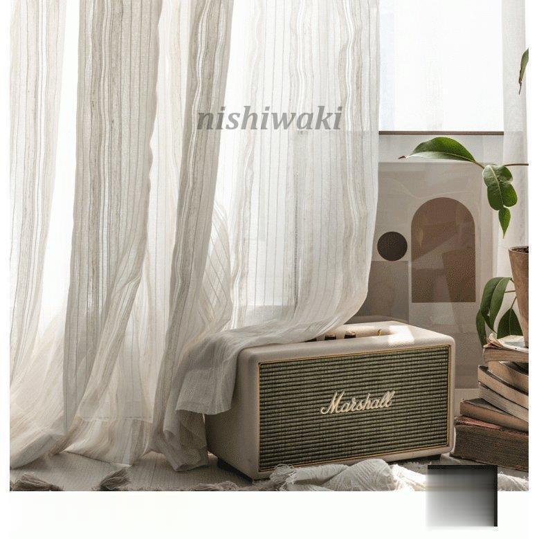 カーテン レースカーテン 半遮光 おしゃれ 北欧風 Ins風 綿麻 リネン 遮熱 透光 Uvカット 無地 白 腰窓 インテリア 丈直し フック オーダー カーテン Karen 0123cb33 西脇通販 通販 Yahoo ショッピング