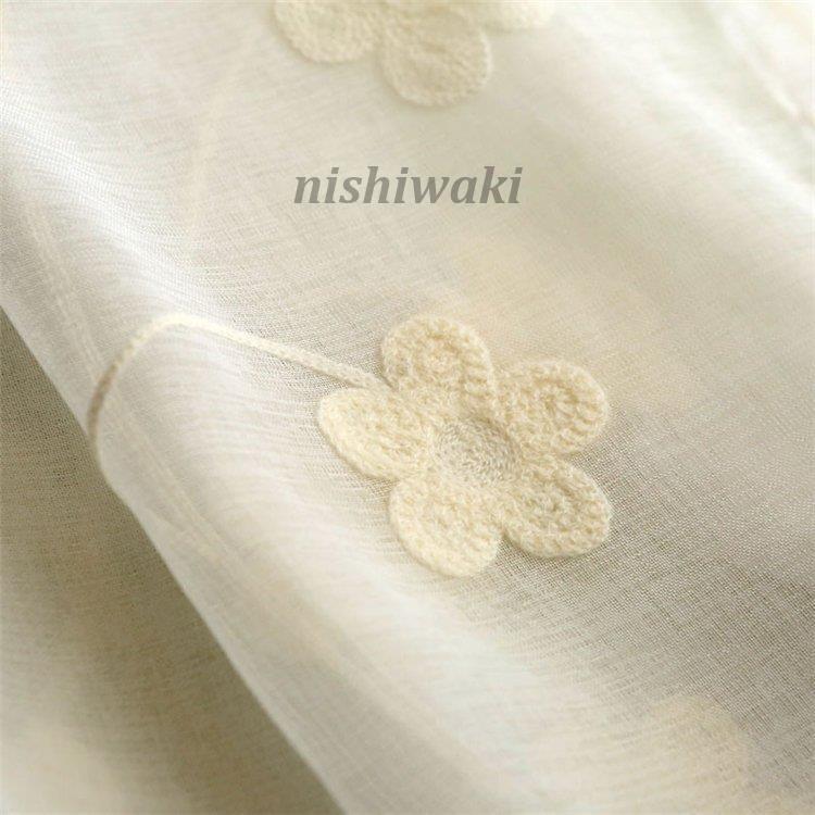 レースカーテン カーテン オーダー 花柄 花刺繍 刺繍 北欧風 レースカーテン カーテン オーダー 花柄 花刺繍 刺繍 北欧風