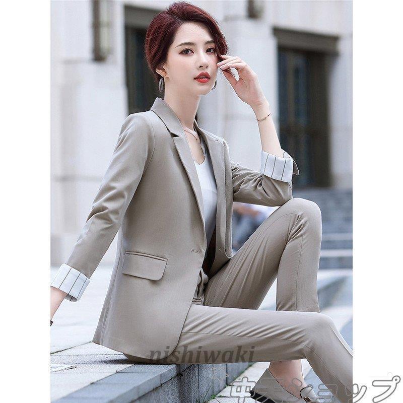 パンツスーツ おしゃれ キャリアスーツ レディース 黒 長袖 リクルートスーツ フォーマル ビジネス オフィス カジュアル セレモニー 通勤ol 韓国風 スーツ Lady 0117sfts409 西脇通販 通販 Yahoo ショッピング