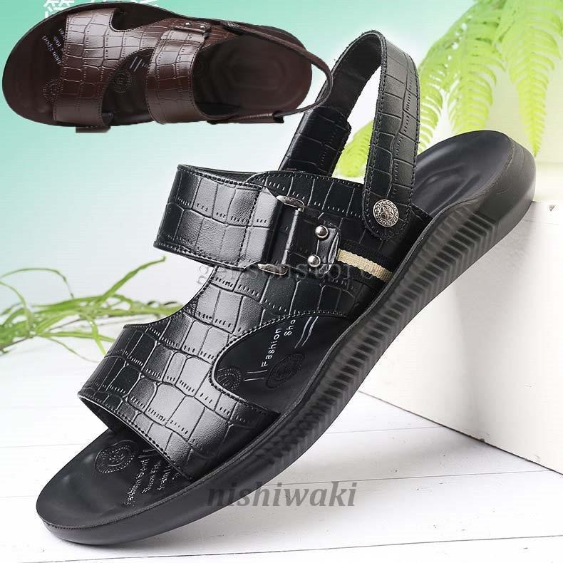 サンダル メンズ レザー 高級合革 2wayサンダル スリッパ サボサンダル 牛革 紳士 夏 歩きやすい 柔らか 軽量 ぺたんこ スポーツサンダル おしゃれ レジャー Man 0118bqlb101 西脇通販 通販 Yahoo ショッピング