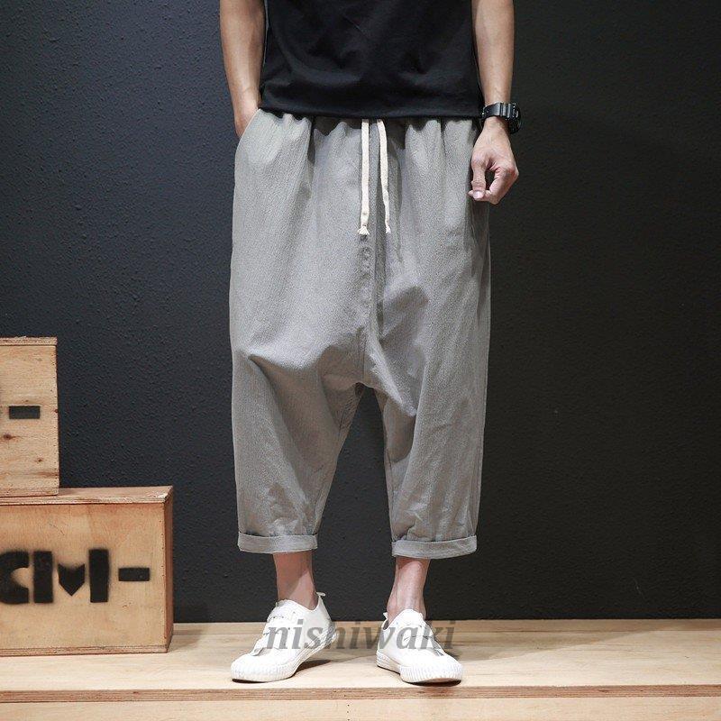 サルエルパンツ メンズ 綿麻パンツ リラックスパンツ クロップドパンツ イージーパンツ ボトムス 無地 ゆったり カジュアルパンツ 7分丈バギーパンツ Man 0118bqlb1356 西脇通販 通販 Yahoo ショッピング