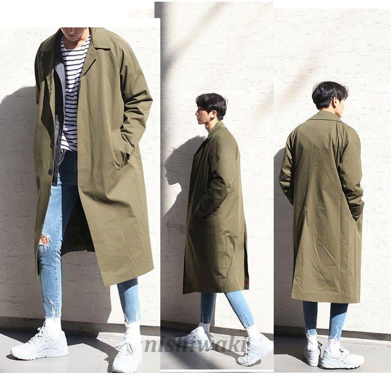 スプリングコート メンズ トレンチコート 春 ステンカラーコート コート ロング マキシ丈 ツイル きれいめ オシャレ17新作 Man 0118bqlb14 西脇通販 通販 Yahoo ショッピング