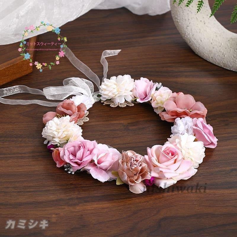 新商品 新型 花冠 安い ウェディング ヘッドドレス 花かんむり 造花 髪飾り ブライダル 大人用 リゾート 旅行 花嫁 二次会 結婚式 フェス 森ガール ボヘミア 手作り Bestdream Store