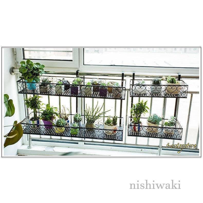 手摺掛け フラワースタンド 花台 花収納 植物棚 花棚 ベランダ バルコニー 園芸 簡単組立 棚 ハンドゥレイル掛け Nishi Tuhan2 西脇通販 通販 Yahoo ショッピング