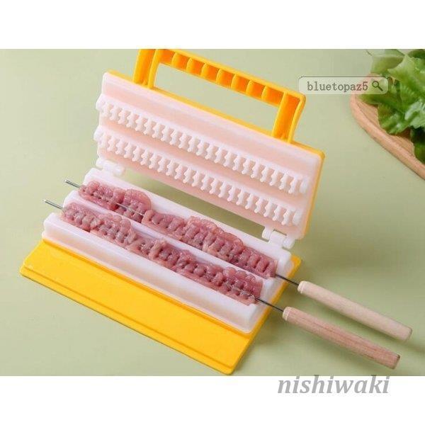 バーベキュー道具 調理器具 アウトドア 手動串刺し器 ツール バーベキュー道具 調理器具 アウトドア 手動串刺し器 ツール