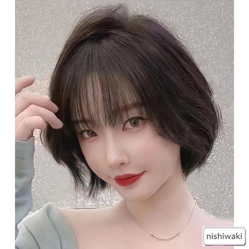 自然な人毛100%フルウィッグ レディース人毛ウィッグ ボブ ショート セミロング 女性 医療用 かつら デイリー イメチェン ファッションウィッグ 耐熱