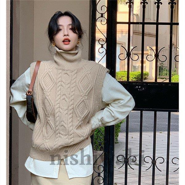 ハイネック ニットベスト レディース ニットベスト ざっくり編み ケーブルニットベスト ハイネック ノースリーブ 防寒 秋 秋物 秋服 冬 冬物 冬服 Nk0929 Nsyf3 西脇通販 通販 Yahoo ショッピング