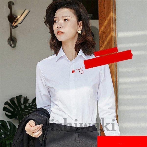 事務服 シャツ ブラウス レディース ワイシャツ オフィス ストレッチ 長袖 開襟 スーツ インナー 制服 通勤 ビジネス リクルート 就活 形態安定 Nk0929 Nsyf457 西脇通販 通販 Yahoo ショッピング