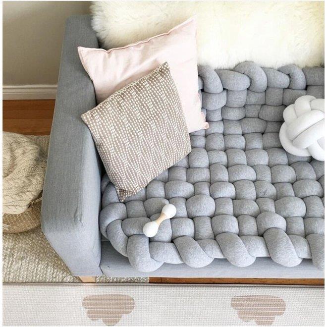 手作りノット ベビープレイマット スリーピングマット ハンドメイド ソフトコットン ベビーマット 保育園ラグ 子供 部屋用 フロアピロー おむつ替え Shjd0928 Csl358 西脇通販 通販 Yahoo ショッピング