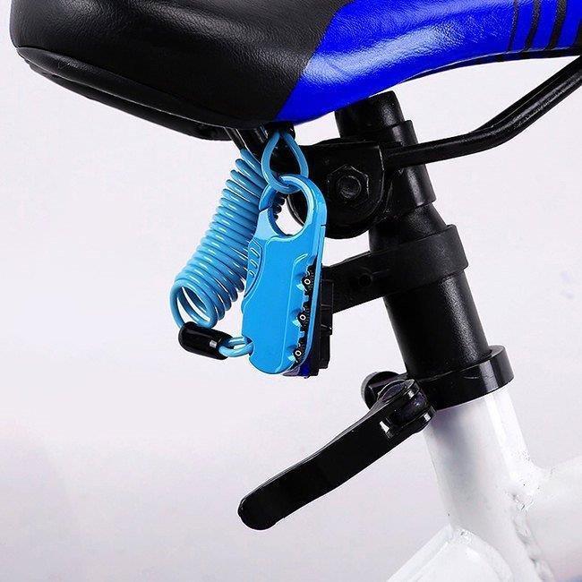 自転車　ワイヤーロック　白　ダイヤル式　小型　伸びる　鍵　セキュリティ　盗難防止