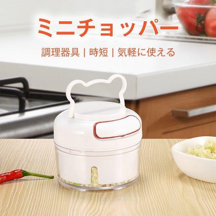 ミニチョッパー フードプロセッサー みじん切り ハンドミキサー 手動  