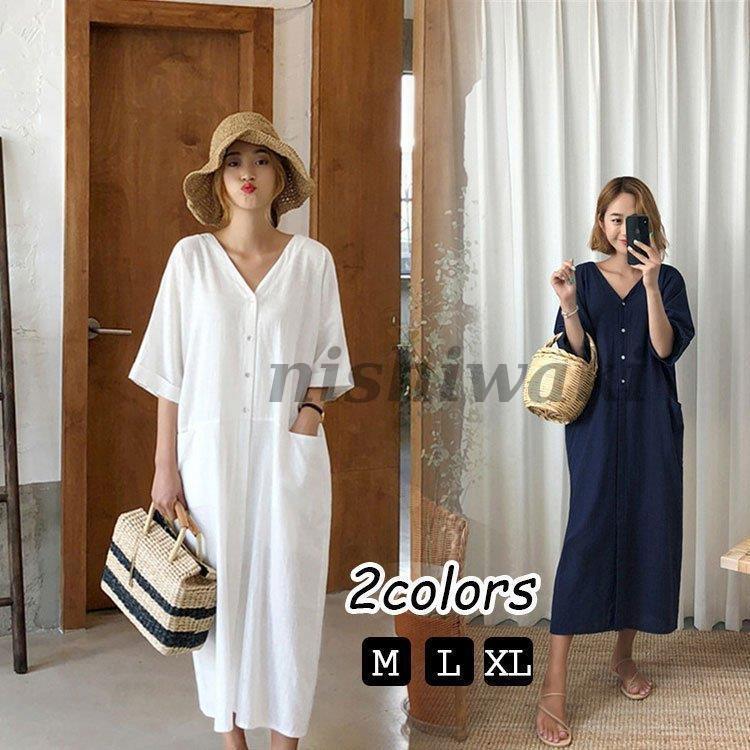 シャツワンピース レディース 40代 半袖 ワンピース 春 夏 無地 ワンピース マキシワンピース オシャレ 着痩せ 大きいサイズ 韓国風 ゆったり 30代 50代 Xtsf 0130cq96 西脇通販 通販 Yahoo ショッピング