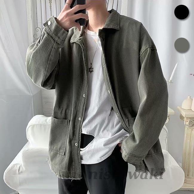 デニムジャケット メンズ ジャケット デニム ジージャン ゆったり スプリングジャケット レトロ Gジャン ジャンパー アウター 春秋 お洒落 Xtsf Nslbk377 西脇通販 通販 Yahoo ショッピング