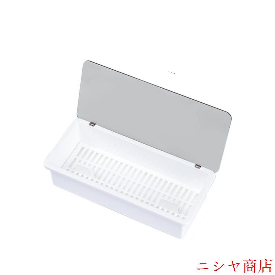 お箸入れケース カトラリーケース 蓋付き 大容量食品グレードのプラスチック製 ホコリ防止 透明ダストカバー付き多機能キッチン収納箱 排水機能 ...