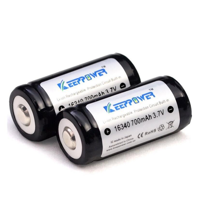 KEEPPOWER 16340 リチウムイオン電池 700mA 3.7V 保護回路付き リチウムイオンバッテリー 充電池 2本セット|nishoyokostore|02