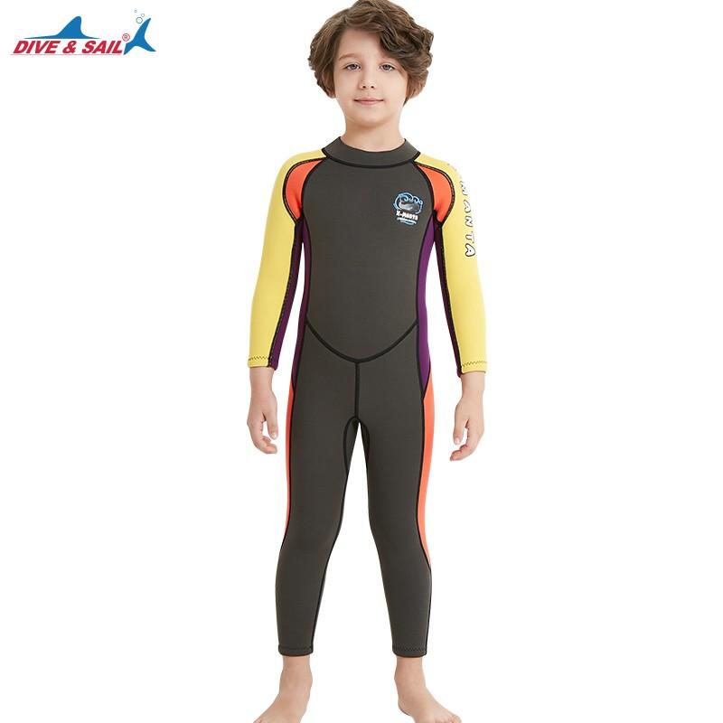 ウェットスーツ キッズ 子供 男の子 ダイビング用 Dive＆Sail 厚さ 2.5mm 耐久性 保温性 おしゃれ UVカット 日焼け防止 長袖 水着 ビーチ 水泳 送料無料｜nishoyokostore｜05