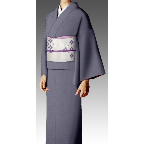 お仕立て付き東レシルック七本駒絽色無地《清涼》紫鼠色(お取り寄せ品