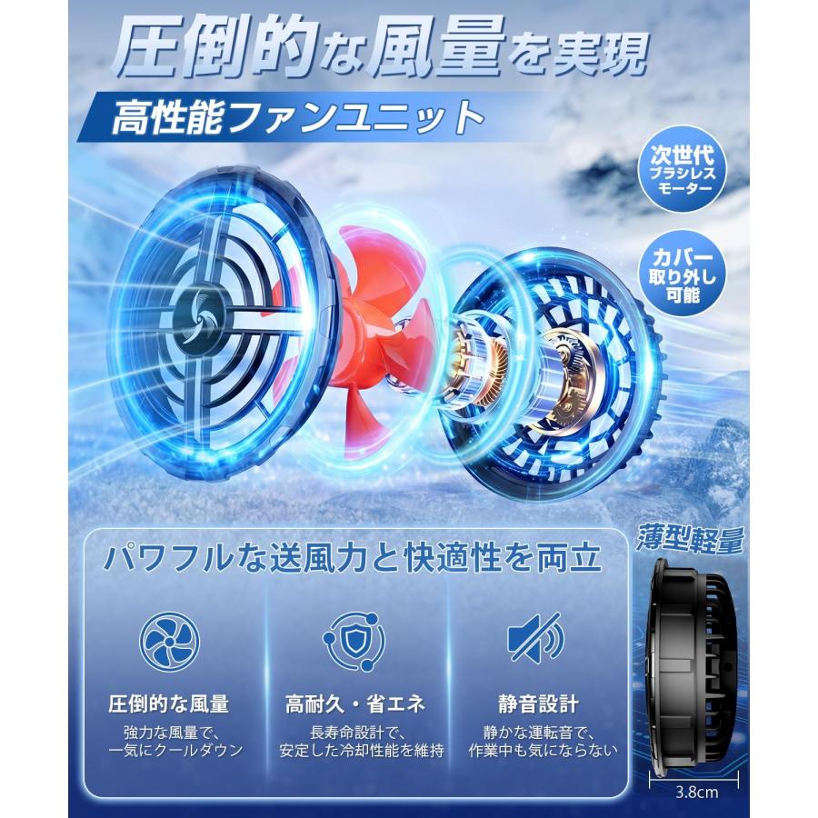 ファン付きベスト 42000mAh 大容量 空調ウェア 2026夏最新 暴風 空調