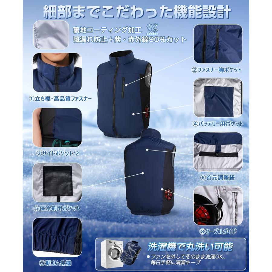 ファン付きベスト 42000mAh 大容量 空調ウェア 2026夏最新 暴風 空調