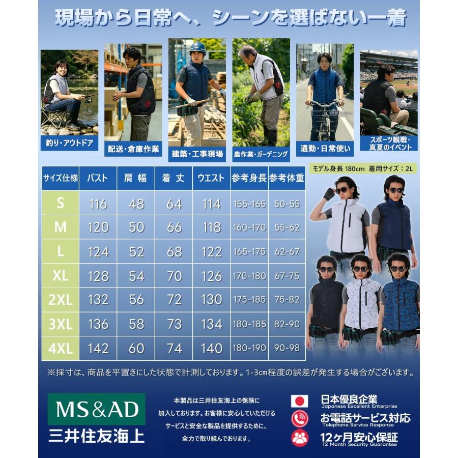 ファン付きベスト 42000mAh 大容量 空調ウェア 2026夏最新 暴風 空調