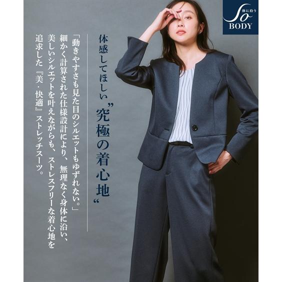 【美品】セオリー　ネイビー　0 ノーカラー　パンツスーツ　LANAI セオリー Theory TAILOR LANAI TESTRA 2B スーツ セットアップ