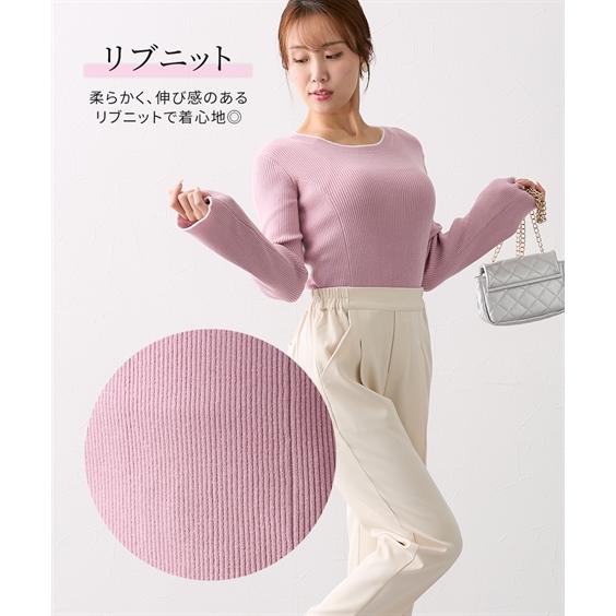 ニッセン 大きい胸専用 レディース トップス ニット 配色 フレア ニッセン 大きい胸専用 レディース トップス ニット 配色 フレア