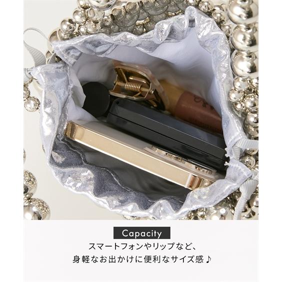 ニッセン（nissen） バッグ 2WAY レディース シルバーカラー ビーズ
