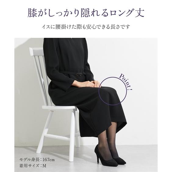 MARK & LONA ワンピース ブラック セネア CENEA CENEA キーネックタックデザインワンピース