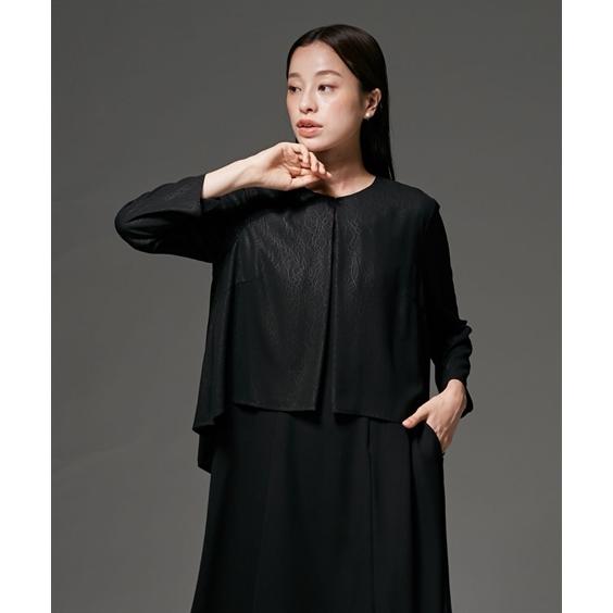 喪服 レディース 礼服 ブラックフォーマル ワンピース 洗える オールシーズン 大きいサイズ 前開き ロング丈 b0の画像