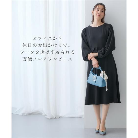 ワンピース レディース 袖ボリューム ストレッチ しわになりにくい UV
