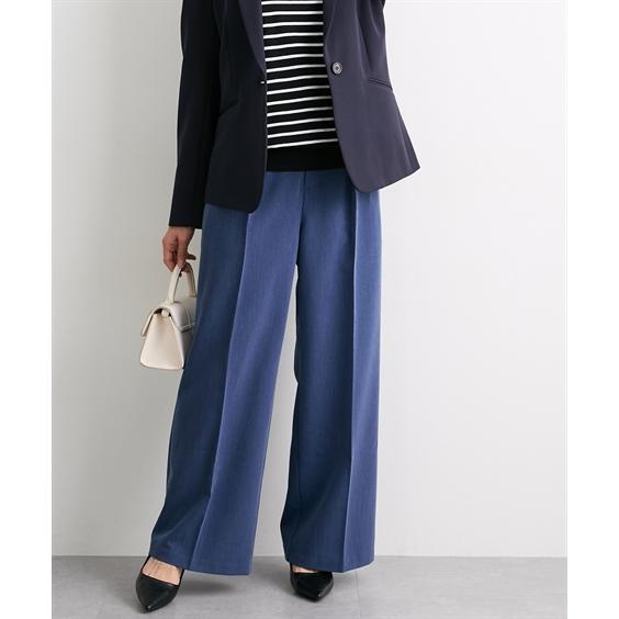 レディース スーツ パンツ オフィス ビジネス 通勤 シャンブレー