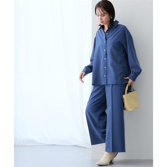 レディース スーツ パンツ オフィス ビジネス 通勤 シャンブレー