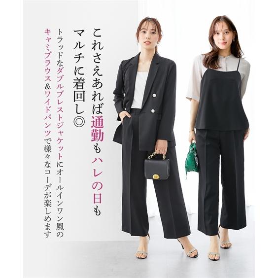 レディース スーツ ドビー素材 セットアップ ダブルブレスト