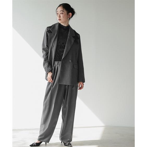 レディース フォーマル パンツスーツ セットアップ レース ダブル