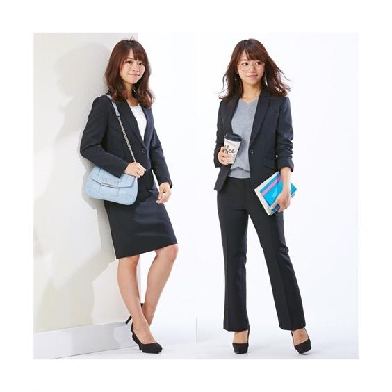 税込 ジャケット 3点セット レディース 小さいサイズ スーツ Nissen ニッセン 3 13号 紺 オフストライプ 黒無地 パンツ スカート 3 4点セット Williamsav Com