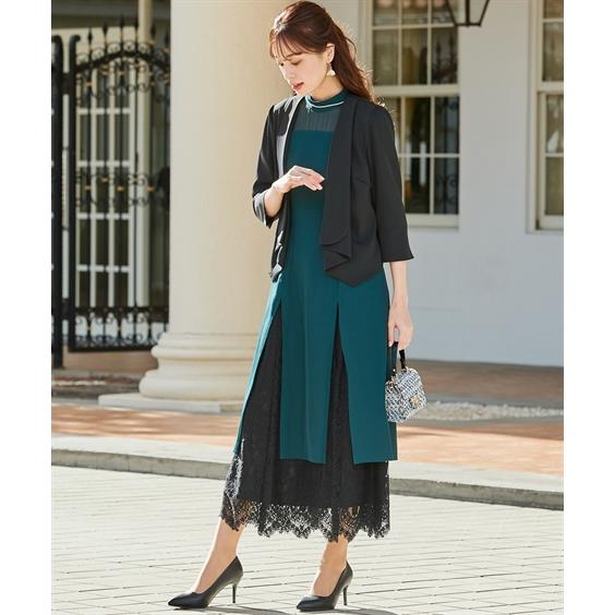 エストネーション　ボレロ 新品未使用　ネイビー　結婚式などに！ ニッセン レディース 結婚式 ボレロ 羽織 ジャケット パーティー