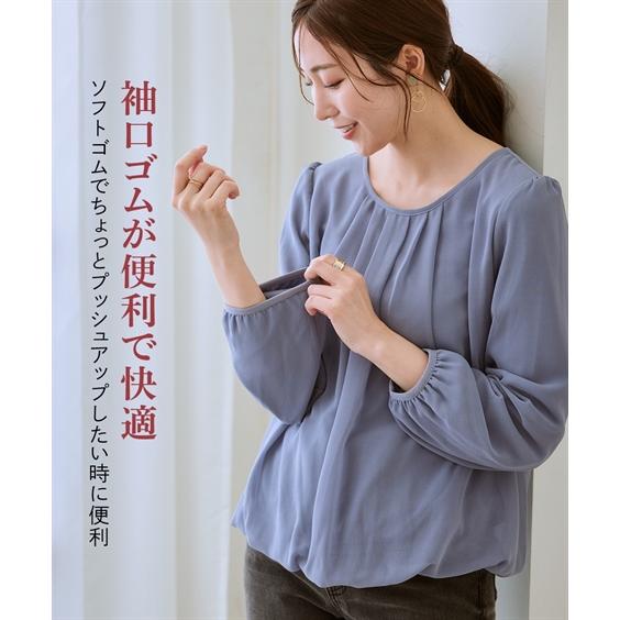 ニッセン トップス シフォン 前タック ブラウス レディース 冬 ニッセン トップス シフォン 前タック ブラウス レディース 冬