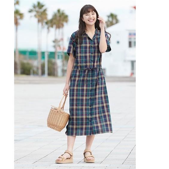 Sale ワンピース L 10l 綿100 ロング丈シャツワンピース ニッセン Nissen Op0 Zzy4g19c0013 7days Life Styling By Nissen 通販 Yahoo ショッピング