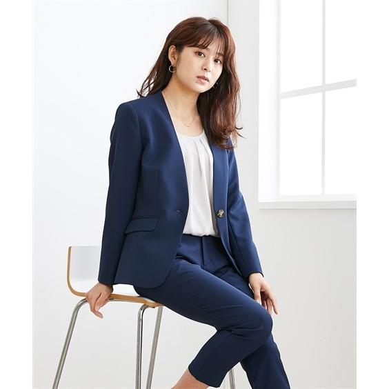 アウター ジャケット 単品 スーツ レディース 小さいサイズ 送料無料 Ss L ダブルクロス ノーカラー セットアップ ニッセン Sp0 Zzy4ga0133 7days Life Styling By Nissen 通販 Yahoo ショッピング