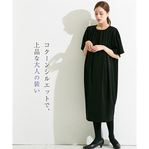 喪服 レディース ワンピース コクーン ケープ風 半袖 夏 送料無料 M 5l 洗える ニッセン B0 しわになりにくい 結婚式 二次会 セレモニー Zzy4g21a0087 7days Life Styling By Nissen 通販 Yahoo ショッピング