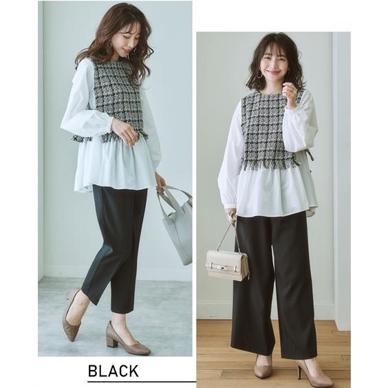 ニッセン パンツ 選べる テーパードパンツ ワイドパンツ