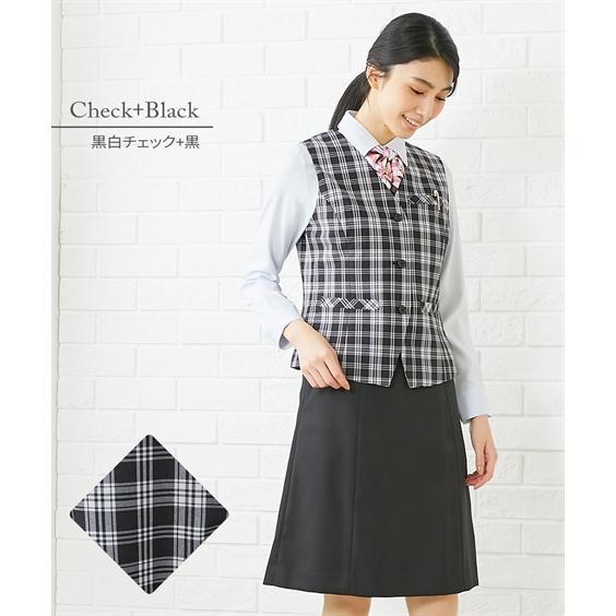 事務服 制服 ベストスーツ 上下セット レディース 洗える ベスト フレアスカート S-3L ニッセン v0 送料無料 通勤 オフィス｜nissen7days｜10