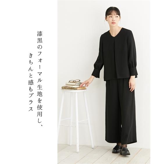 ニッセン 喪服 礼服 レディース 夏 夏用 パンツスーツ ブラック