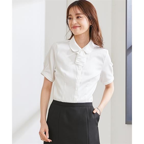 事務服 会社制服 制服 トップス 半袖 シャツ ブラウス レディース 